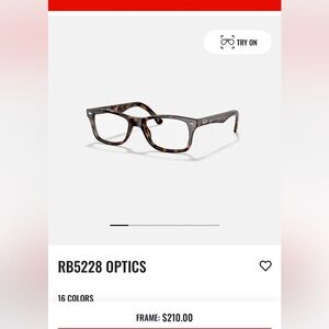 Rayban Optics Eyeglasses with Case RB5228